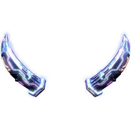 Glowing Cyberpunk Small Horns - Blue Purple