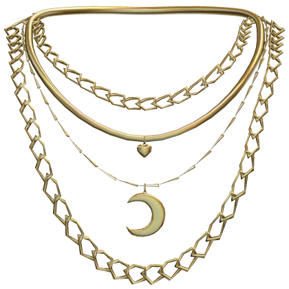 Gold Layered Moon Necklace Roblox item