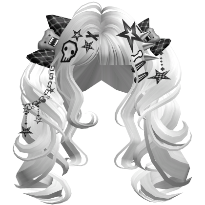 ♡ Scene Fluffy Gyaru Pigtails (White)
