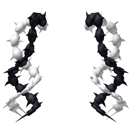 (＾_#) white black centipede addon pigtail curls  Roblox item