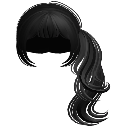 Preppy Dolly Curled Side Ponytail (Black)