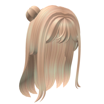 Cute long black hair w/ buns Roblox item