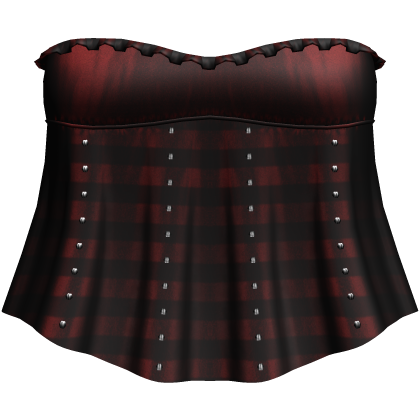 red niche alt cropped flowy studded top