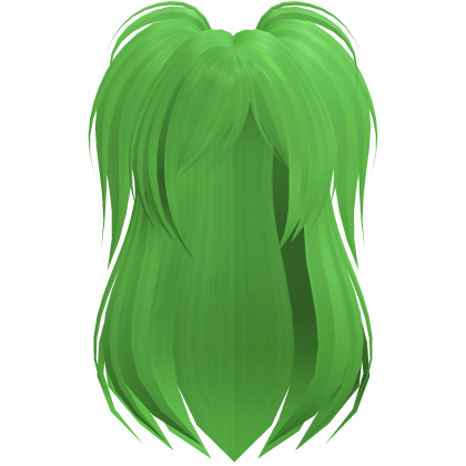 Green Emo Scene Long Black Side Pigtails