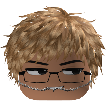 Nonchalant Boy w/ Blonde Hair, Glasses & Chain 