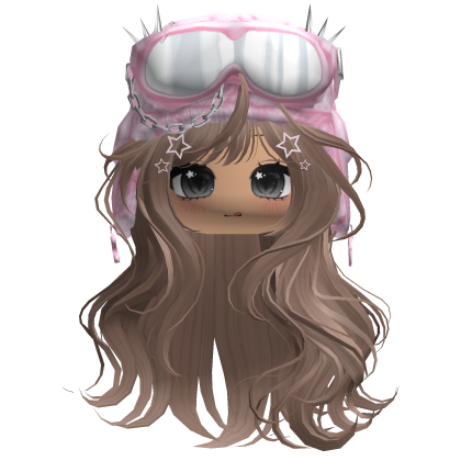 Wispy Messy Milktea Waves W/ Ushanka&Face