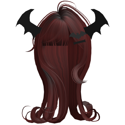 Dark Long Vampire Red Curled Hair Halloween  Roblox item