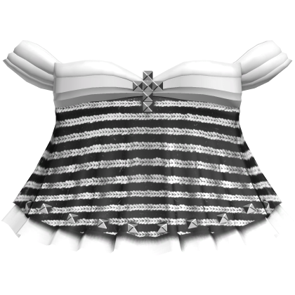 cute gothic striped babydoll dress 3.0 white Roblox item