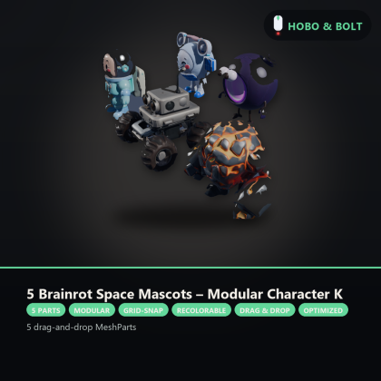 5 Brainrot Space Mascots – Modular Character Kit preview 5