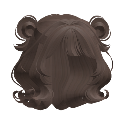 ♡ Brown Cute Simple Curly Bob With Fluffy Buns Roblox item