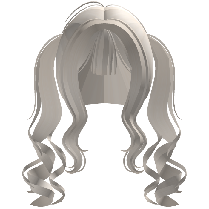 cute back curly pigtails w bangs in blonde