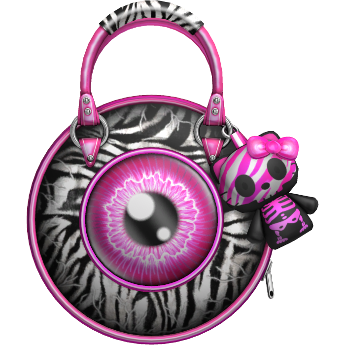 Gyaru Scene Ghoul Monster Eye Bag (Zebra Pink)