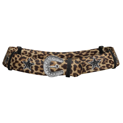 Star Y2K Gyaru Leopard Low Belt In Black