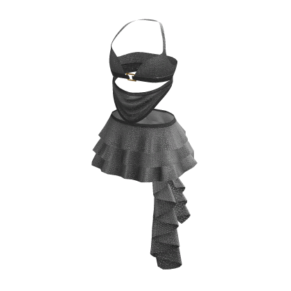 Cute Gray Y2K Chic Ruffle Korean Dress • DD26