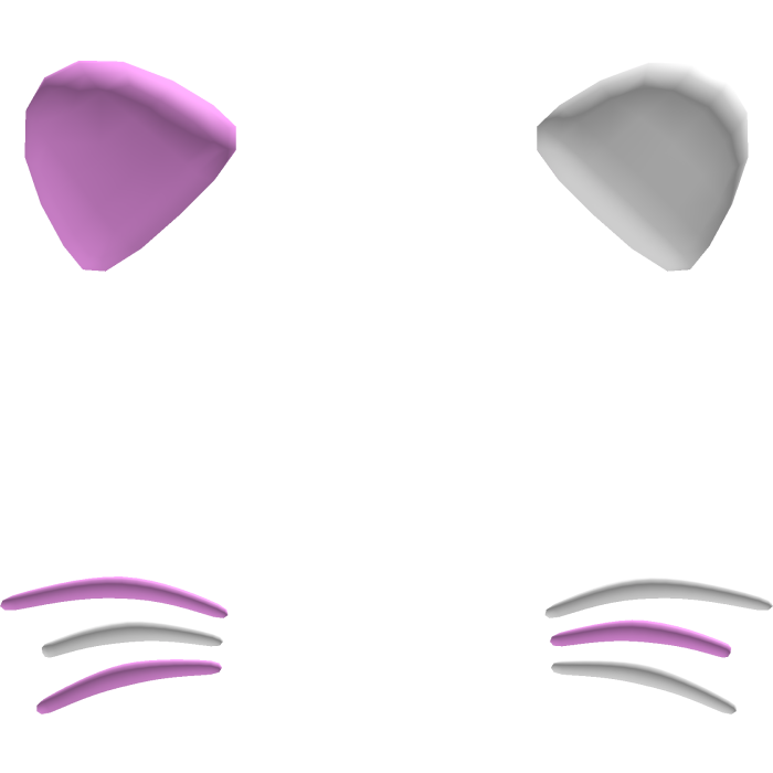 White & Pink Cute Kitty Ears & Whiskers Filter
