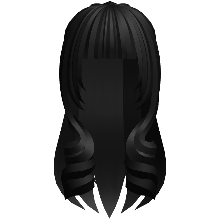 cute long moe hair with curls in black