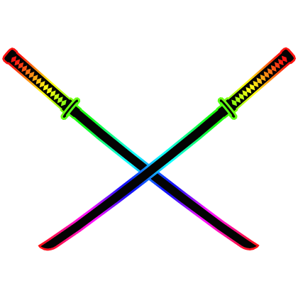 Cartoony Rainbow Katanas