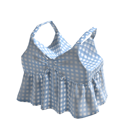 ✨ Blue Check Top Igari Jumino Core Vintage