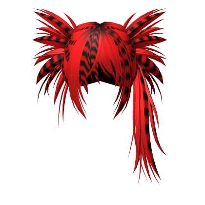 Y2K Spikey Alt Scene Raccoon Hair Red