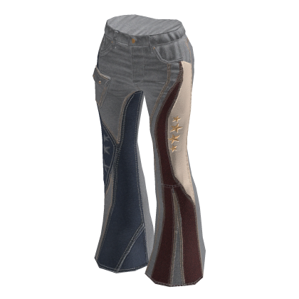 Y2K Boho Patchwork Flare Pants (Grey)