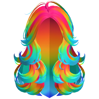 Fluffy Wispy Rainbow Bright Colorful Hair