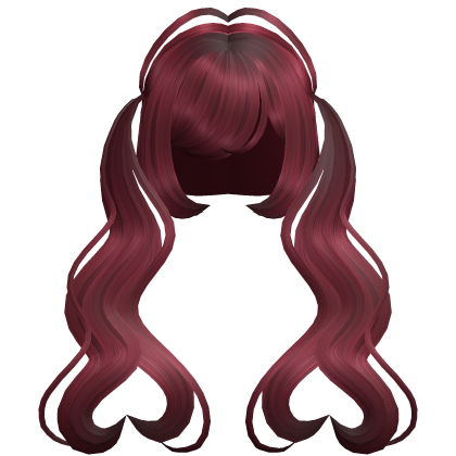 . ‿♡ pretty ruby red heart pigtail hair ⊹ . ୨୧