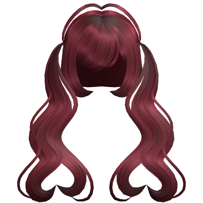 . ‿♡ pretty ruby red heart pigtail hair ⊹ . ୨୧