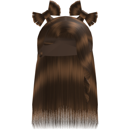 Brown Half Up Twin Bow Sleek Bussdown