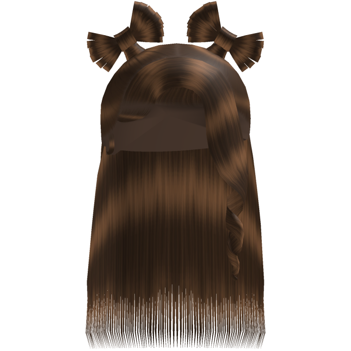 Brown Half Up Twin Bow Sleek Bussdown