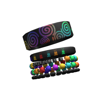 Scene Kandi (LEFT) Rainbow Decora Emo Bracelet thumbnail