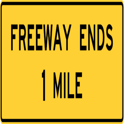 Freeway Ends 1 Mile Sign Roblox decal