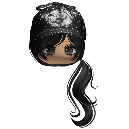 ♡ cute moe girl w black polka dots hat