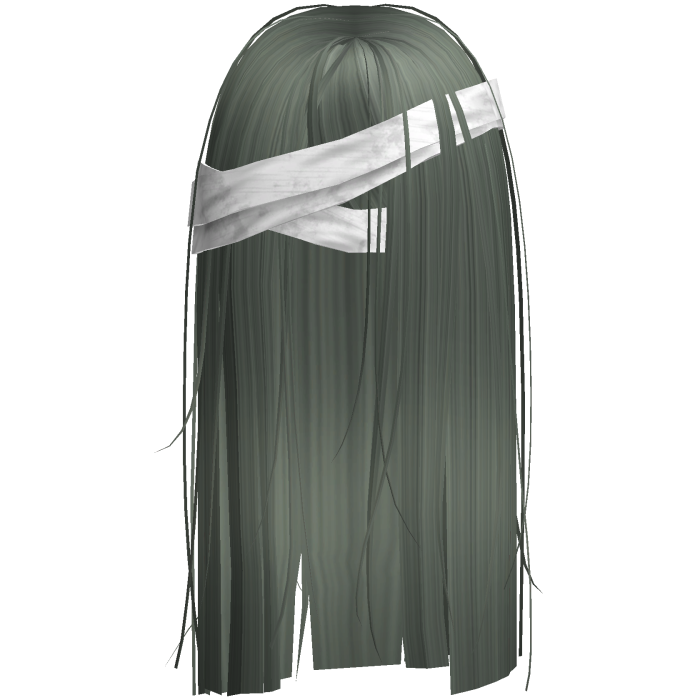 Horror Zombie Green Hair w White Face Bandages