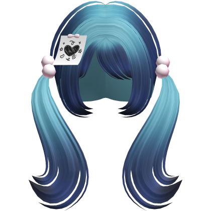 ♡ cute low pigtails y2k moe hair bangs (sky blue) Roblox item