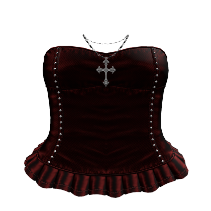 Eternal Corset Dress With Chain - Red