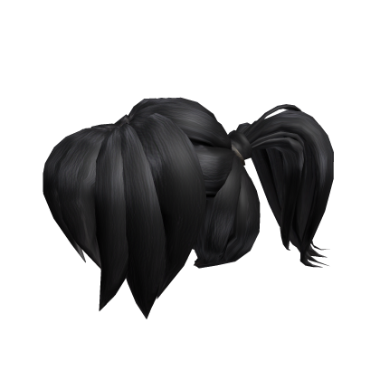 Beautiful cute black hairs with ponytail Roblox item