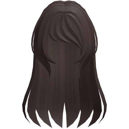 ♡ : cute long messy scene hair in dark brown Roblox item