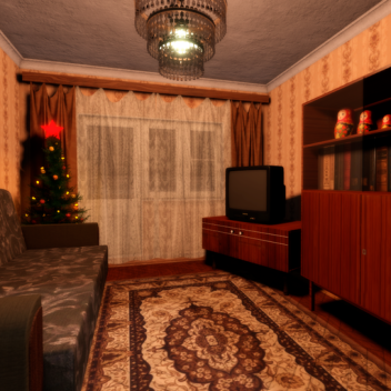 Winter; Russian apartment