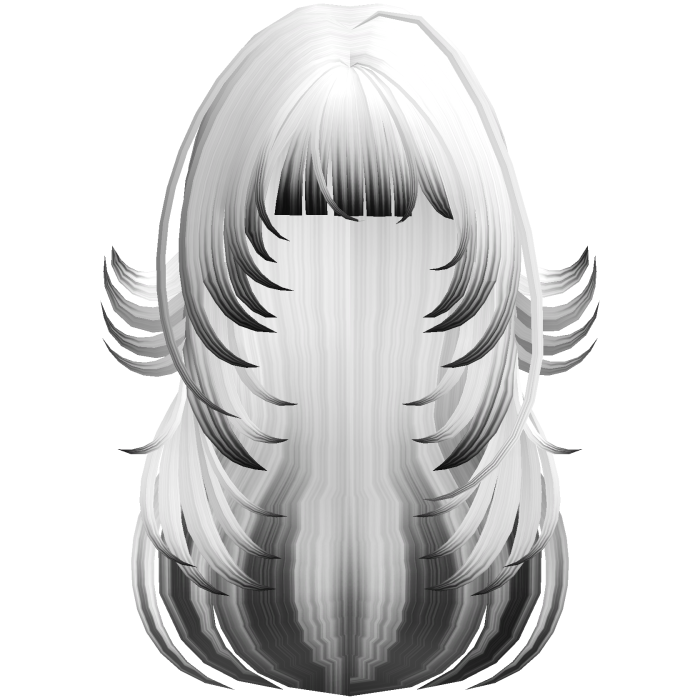 White Ombre Wolf-Cut Hair with Black 