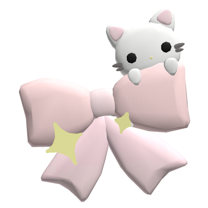 Cute light pink kitty bow with sparkles