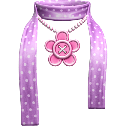 Chic Cute Polka Dot Flower Button Scarf Purple