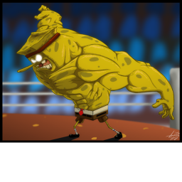 fight sponge bob in a ring