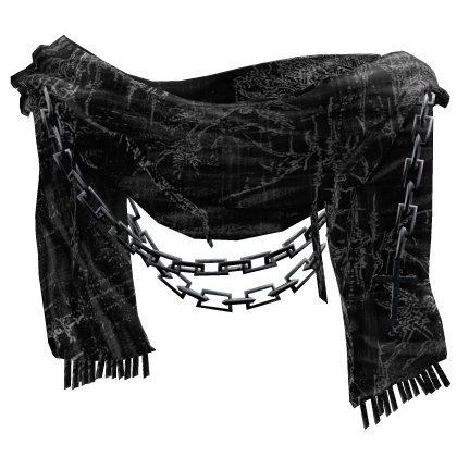 Dark Grey Emo Distressed Neck Scarf thumbnail