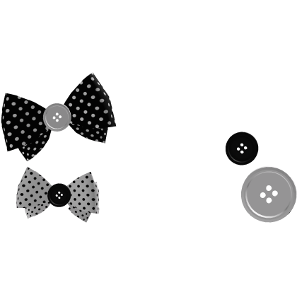 🐾 cute white black polka dot tweencore button bow