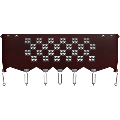Red emo studded checker tube top w/ safety pins