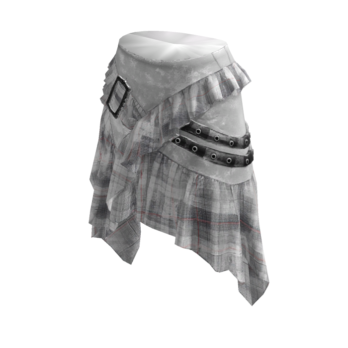 🪽White plaid ruffle skirt -WS
