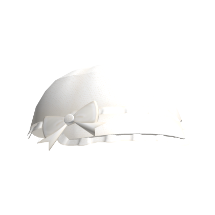 cute kawaii bow ruffled trim beret cap cream Roblox item
