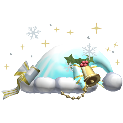 Pastel Ice Blue Festive Christmas Santa Hat
