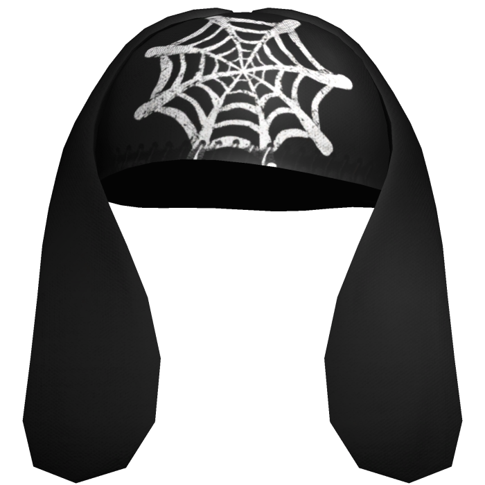 oversized black cobweb bunny ears hat