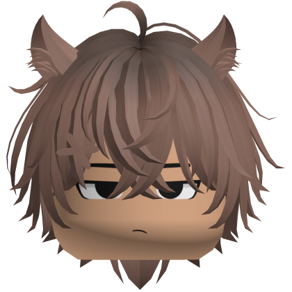 messy angry emo boy y2k brown hair cute ears Roblox item
